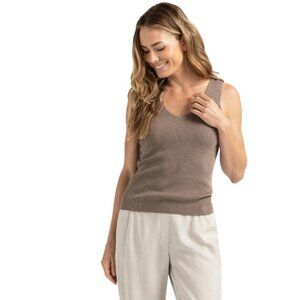 Wool bland  knit scoop neck tank top